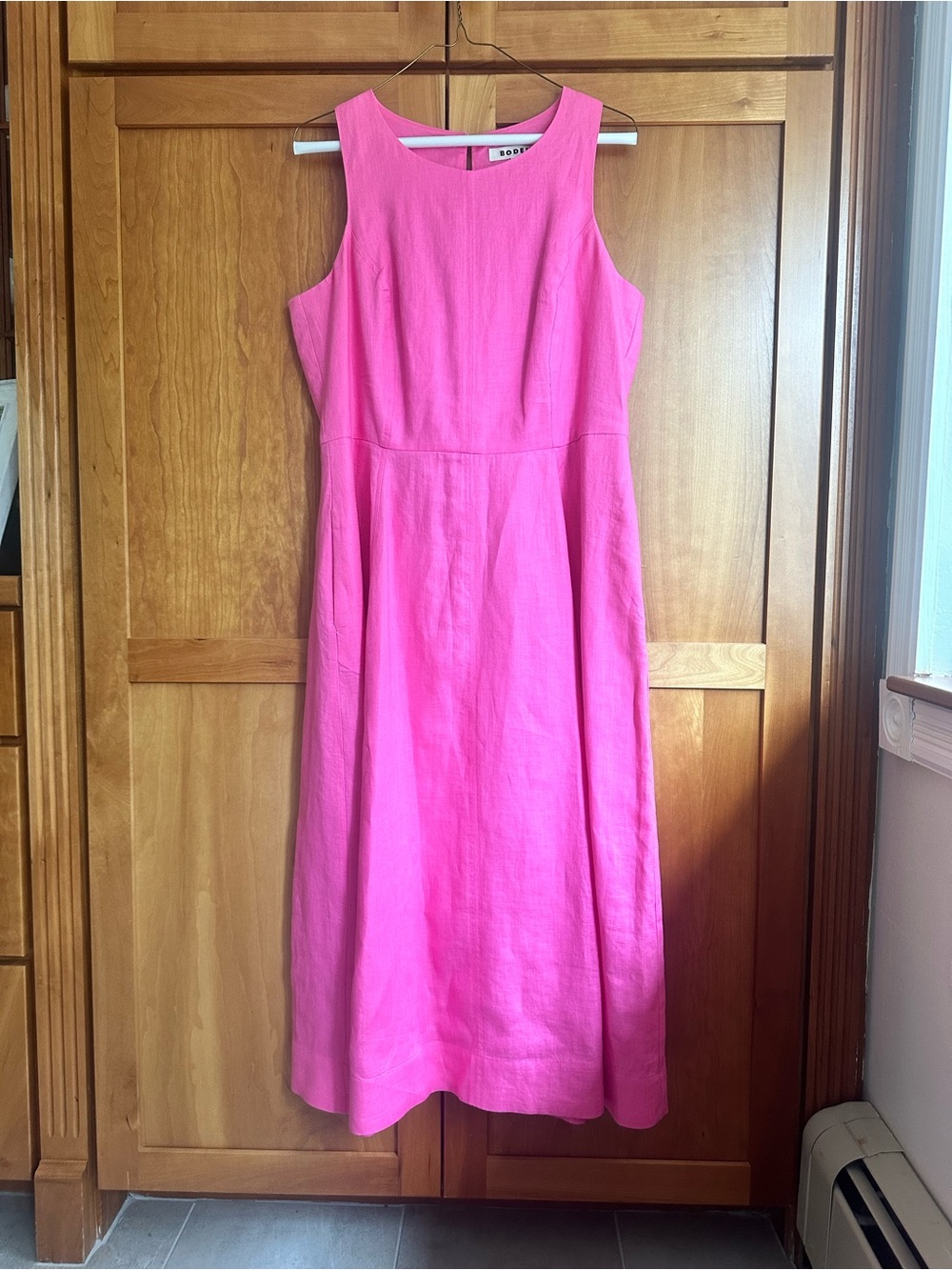 Boden Sleeveless Bright Pink Midi Dress